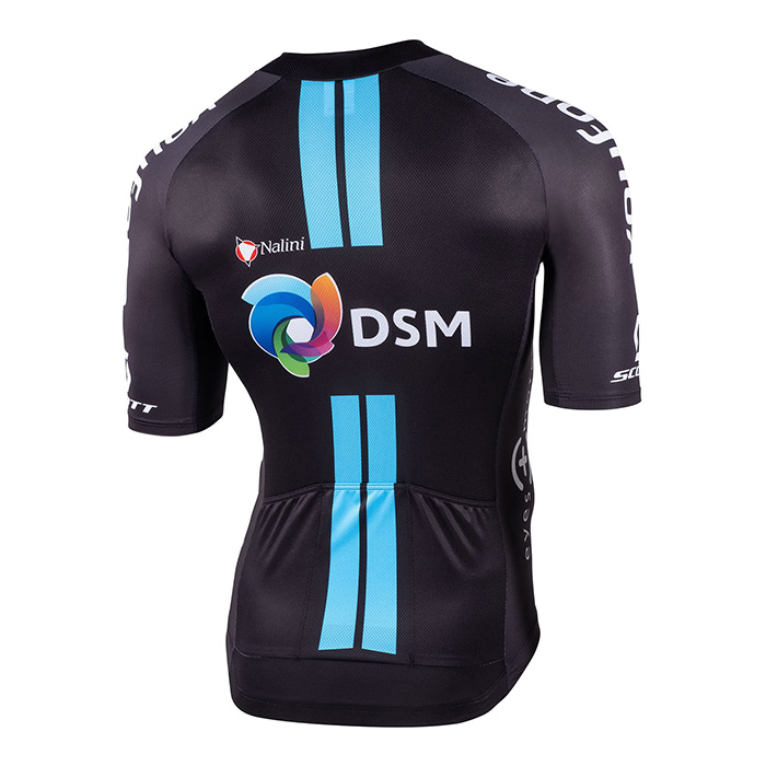 2022 Cycling Jersey Dsm Black Short Sleeve and Bib Short